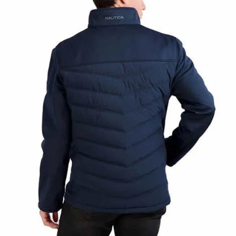 BLUE NWT Nautica Men's Mix Media Jacket - Picture 9 of 9